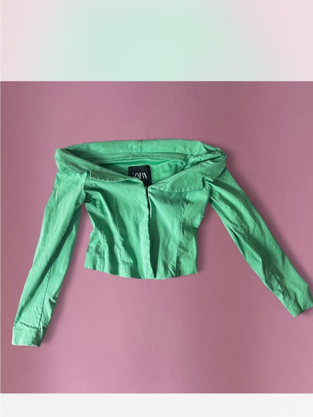 Zara green off the shoulder top